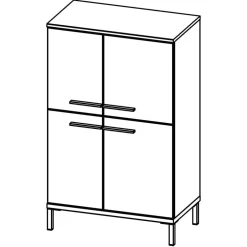 Badezimmerschrank mit 4 Türen in Dunkelgrau - Lucrino^Wohnen New