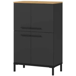 Badezimmerschrank mit 4 Türen in Dunkelgrau - Lucrino^Wohnen New