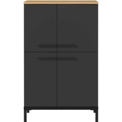 Badezimmerschrank mit 4 Türen in Dunkelgrau - Lucrino^Wohnen New