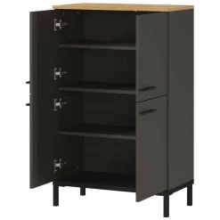 Badezimmerschrank mit 4 Türen in Dunkelgrau - Lucrino^Wohnen New