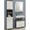 Wohnen Badmöbel Hochschrank & Beckenschrank & Spiegel - Nancys (dreiteilig)