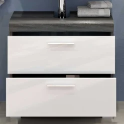 Wohnen Badmöbel Hochschrank & Beckenschrank & Spiegel - Nancys (dreiteilig)