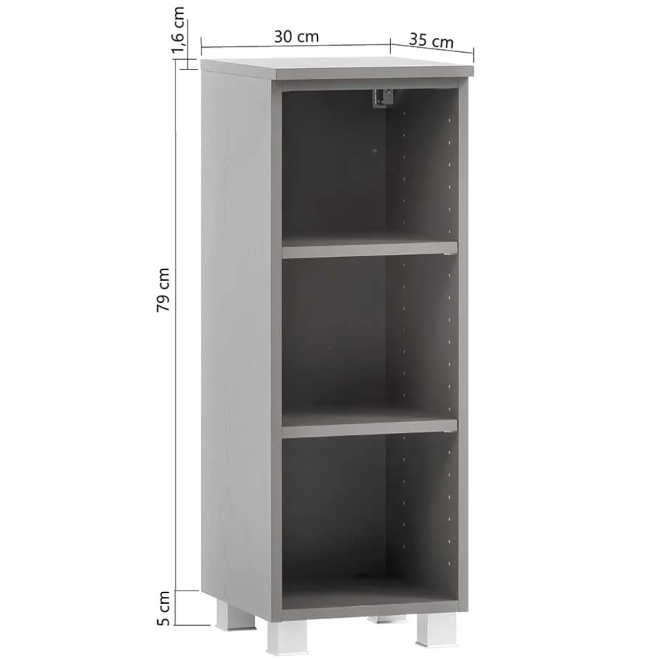 Badregal mit 3 Fächern in Dunkelgrau - Breznia^Wohnen Hot