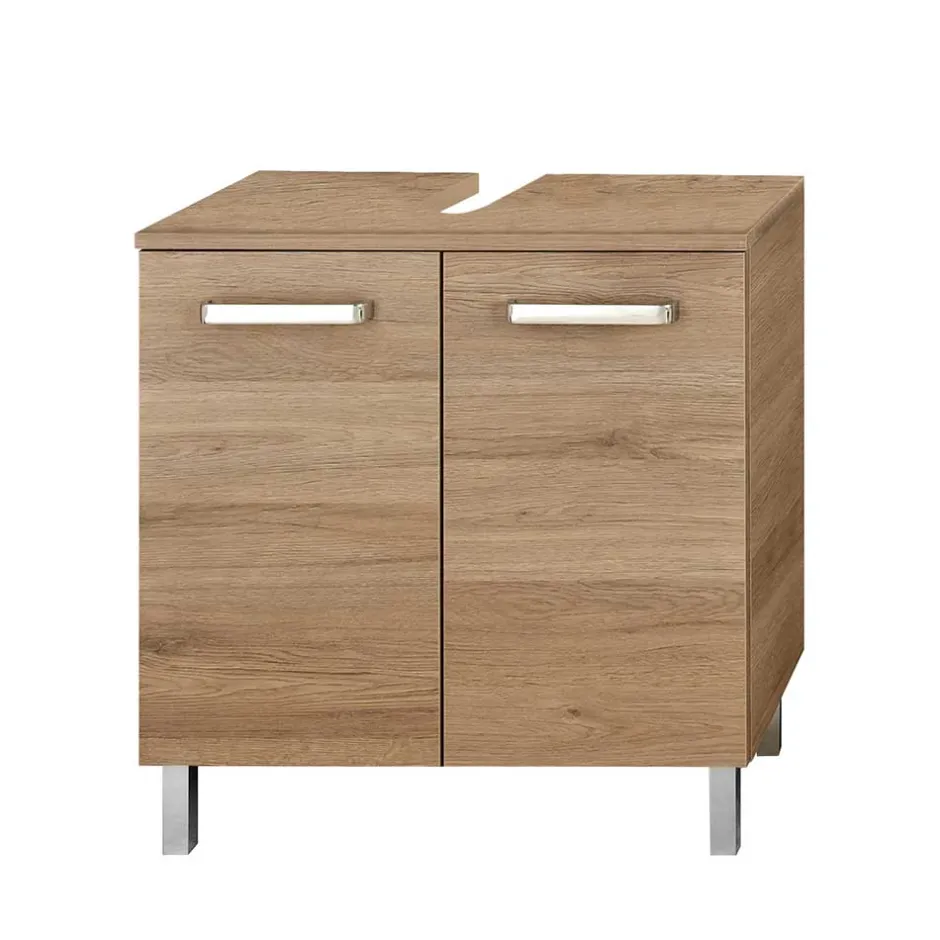 Wohnen Bad-Waschbecken-Unterschrank in Holzoptik - Lemi