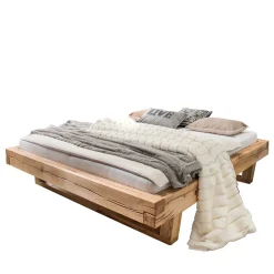 Wohnen Balkenbett aus Eichenholz mit Kufen - Piassona