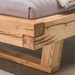 Wohnen Balkenbett aus Eichenholz mit Kufen - Piassona