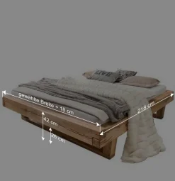 Wohnen Balkenbett aus Eichenholz mit Kufen - Piassona