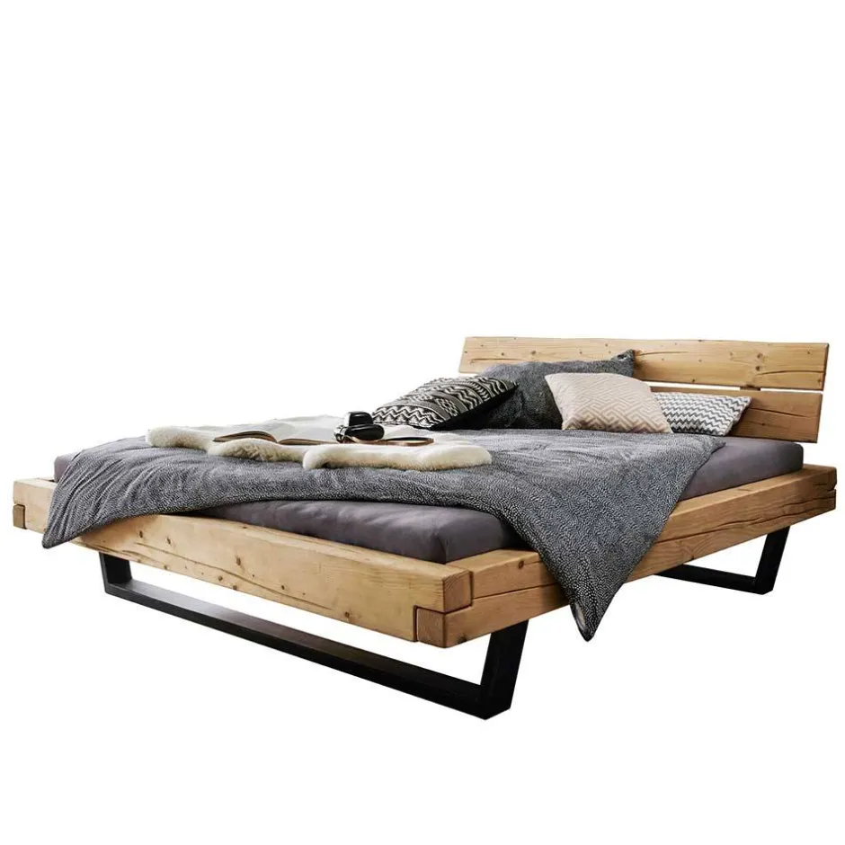 Balkenbett mit Bügelfüßen im rustikalen Stil - Teresina^Wohnen Outlet