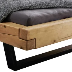 Balkenbett mit Bügelfüßen im rustikalen Stil - Teresina^Wohnen Outlet