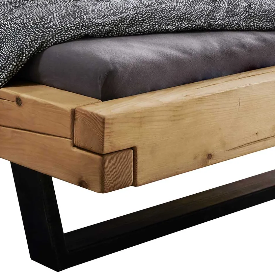 Balkenbett mit Bügelfüßen im rustikalen Stil - Teresina^Wohnen Outlet