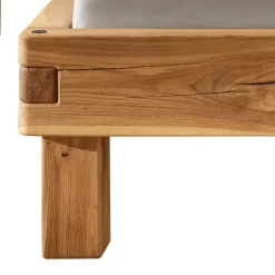 Wohnen Balkenbett mit Naturkanten Kopfteil - Blevos