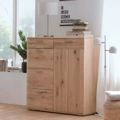 Balkeneiche Kombikommode mit 4 Schubladen - Mabasa^Wohnen Best