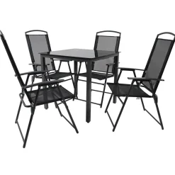 Wohnen Balkon-Tischgruppe für 4 Personen - Crimas (fünfteilig)