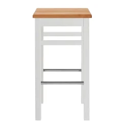 Wohnen Bar Hocker in Weiß und Kiefer Lauge - Ribardo