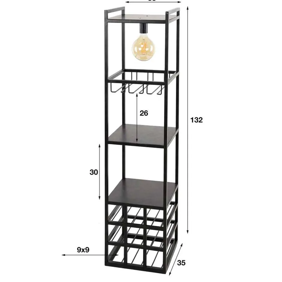 Wohnen Bar Regal mit Licht im Industrial Design - Levanton