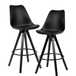Wohnen Bar Schalenstühle in Schwarz - Ilussiana (2er Set)