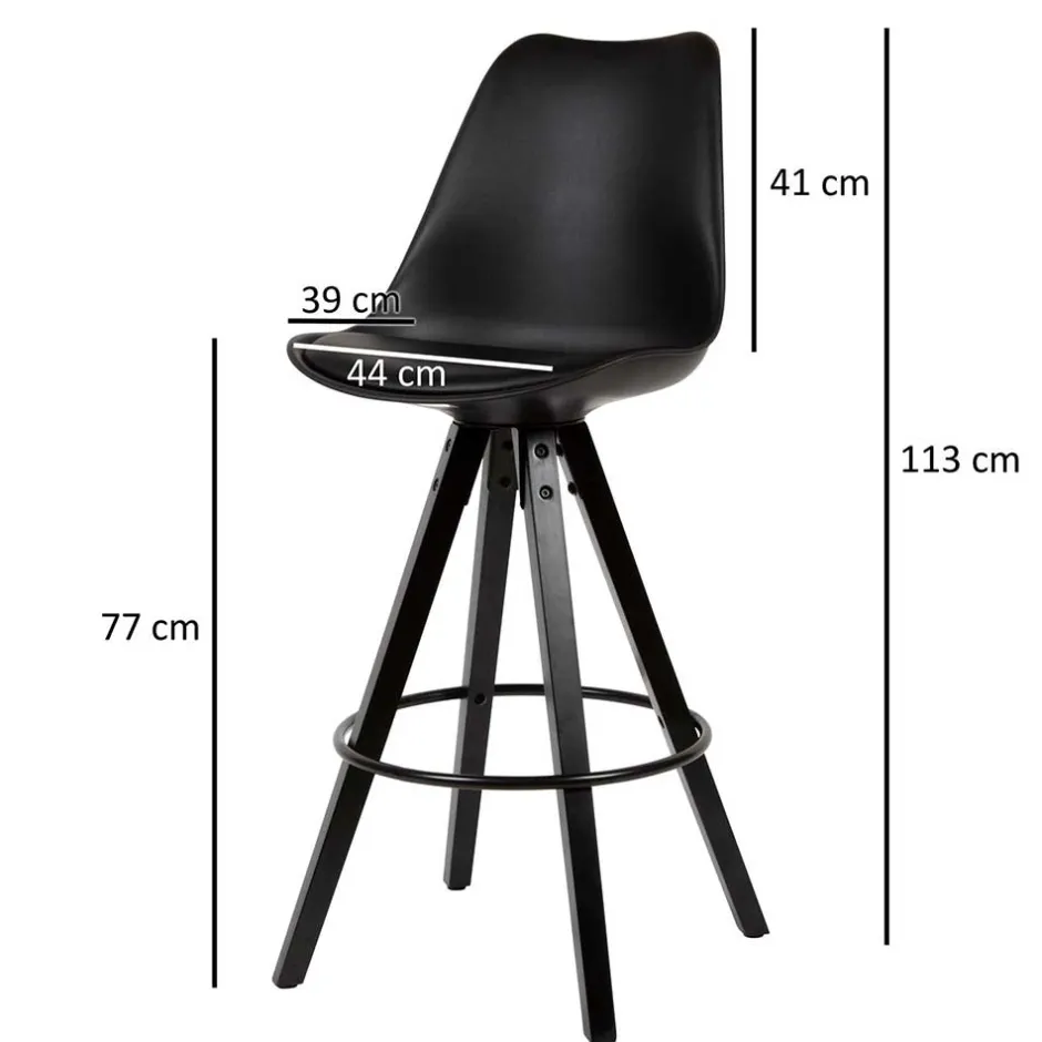 Wohnen Bar Schalenstühle in Schwarz - Ilussiana (2er Set)