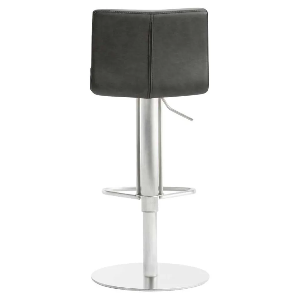 Wohnen Bar Stuhl in Schwarzgrau Kunstleder - Oxeda
