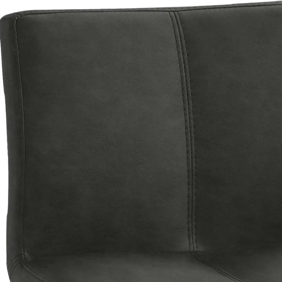 Wohnen Bar Stuhl in Schwarzgrau Kunstleder - Oxeda