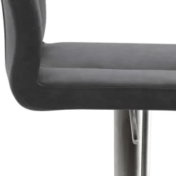 Wohnen Bar Stuhl in Schwarzgrau Kunstleder - Oxeda