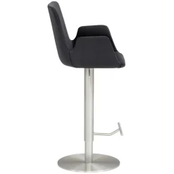 Wohnen Barhocker mit Lehne & Armlehnen in Anthrazit - Kanella