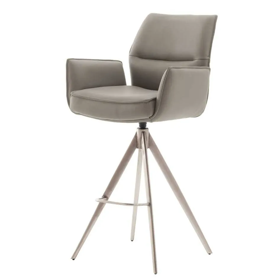 Wohnen Bar-Lederstühle mit Armlehnen - Damien (2er Set)