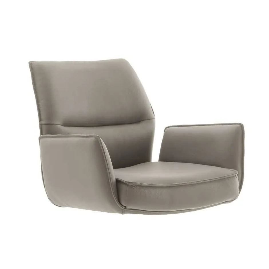 Wohnen Bar-Lederstühle mit Armlehnen - Damien (2er Set)