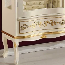 Barock Design Vitrine in Weiß & Gold - Iviada^Wohnen Clearance