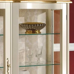 Barock Design Vitrine in Weiß & Gold - Iviada^Wohnen Clearance