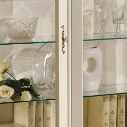 Barock Design Vitrine in Weiß & Gold - Iviada^Wohnen Clearance