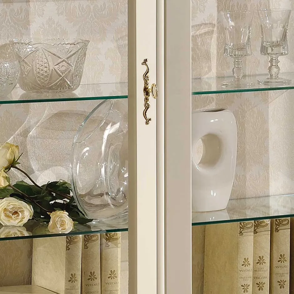 Barock Design Vitrine in Weiß & Gold - Iviada^Wohnen Clearance