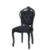 Wohnen Barock Designstuhl in Schwarz - Crystono