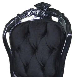 Wohnen Barock Designstuhl in Schwarz - Crystono