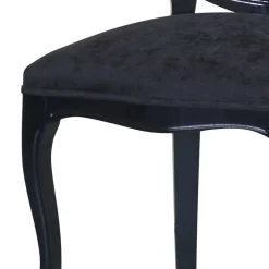 Wohnen Barock Designstuhl in Schwarz - Crystono
