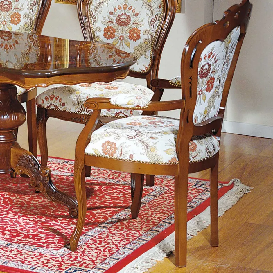 Barock Esszimmersessel Magari mit Holz Nussbaumfarben^Wohnen Discount