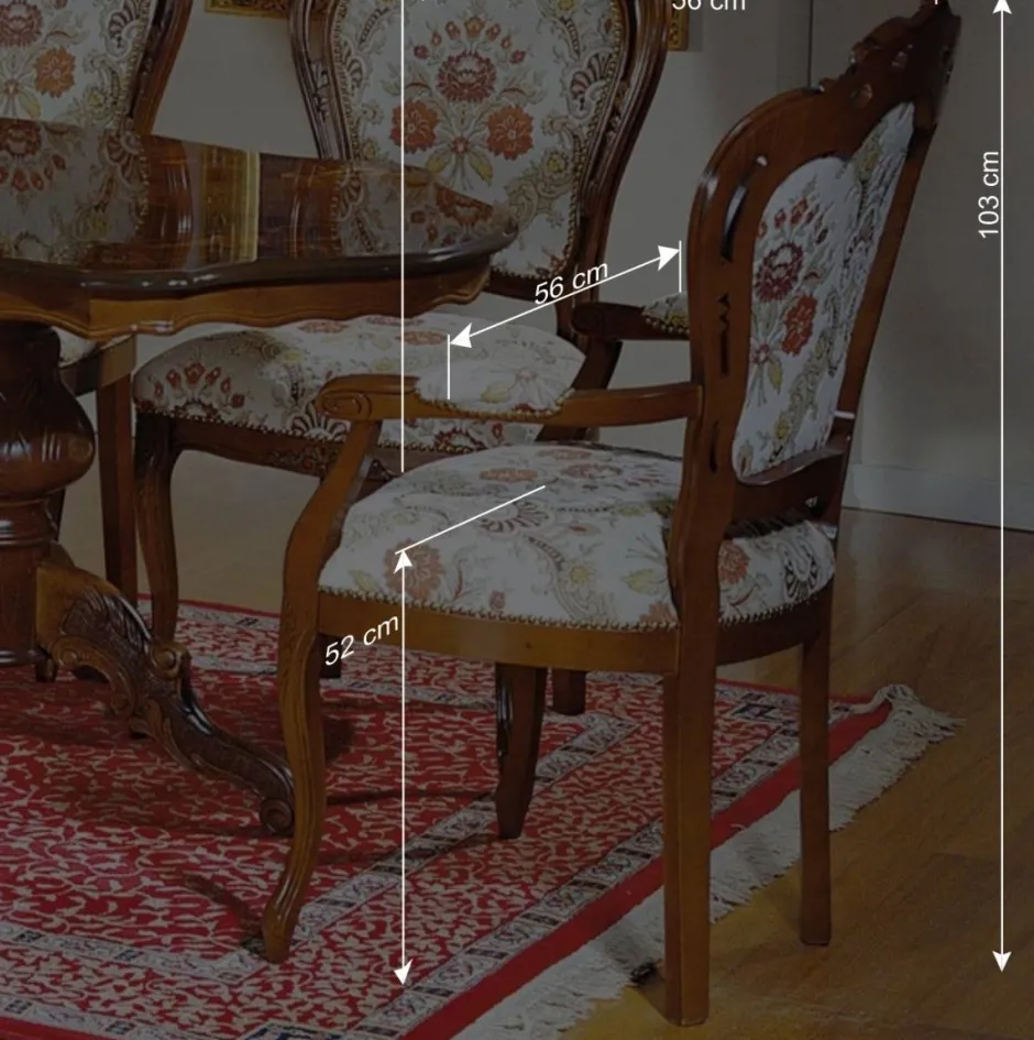 Barock Esszimmersessel Magari mit Holz Nussbaumfarben^Wohnen Discount