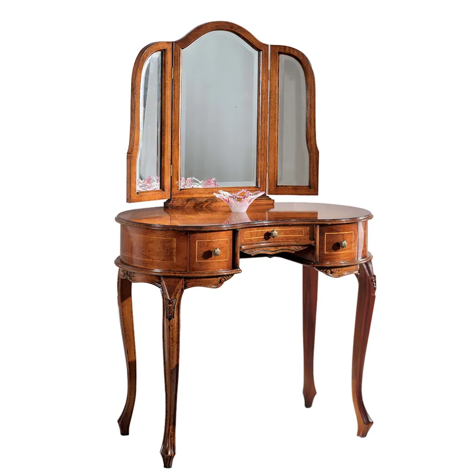 Barock Frisierkommode mit Spiegel Agosto in Nussbaum^Wohnen Outlet