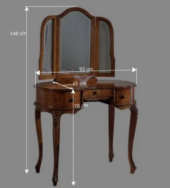 Barock Frisierkommode mit Spiegel Agosto in Nussbaum^Wohnen Outlet