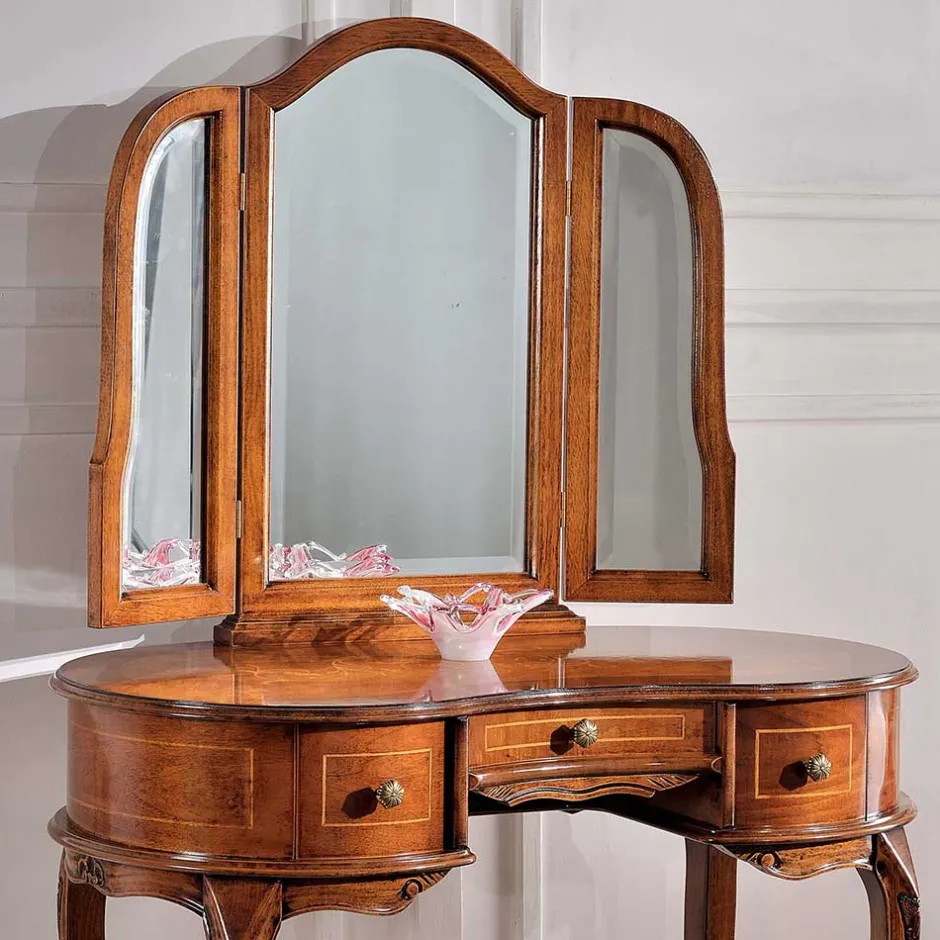 Barock Frisierkommode mit Spiegel Agosto in Nussbaum^Wohnen Outlet