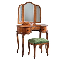 Barock Frisiertisch mit Hocker Agosto in Nussbaum (zweiteilig)^Wohnen Clearance