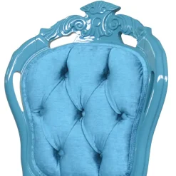 Wohnen Barock Polsterstuhl in Türkis Blau - Ciosda