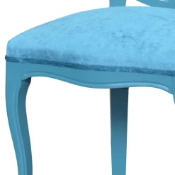 Wohnen Barock Polsterstuhl in Türkis Blau - Ciosda