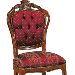 Barock Polsterstuhl mit Massivholz Magari & Stoff Rot Gold^Wohnen Sale