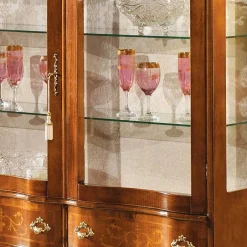 Barock Vitrine 2-türig Agosto mit Nussbaum Furnier^Wohnen Outlet