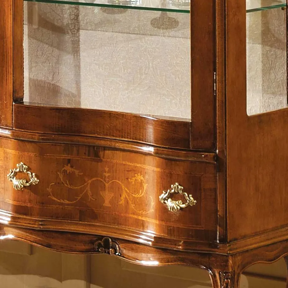 Barock Vitrine 2-türig Agosto mit Nussbaum Furnier^Wohnen Outlet