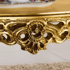 Wohnen Barock Wohnzimmertisch in Gold Eliah 108x57 cm