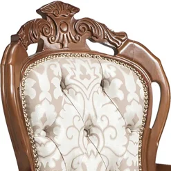 Wohnen Barocker Armlehnstuhl in Nussbaum Braun - Pablos (2er Set)