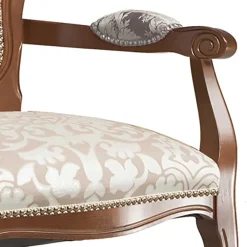 Wohnen Barocker Armlehnstuhl in Nussbaum Braun - Pablos (2er Set)