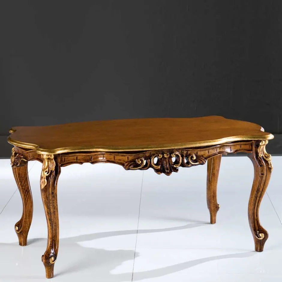 Wohnen Barockstil Couchtisch in Buche Braun - Avellina