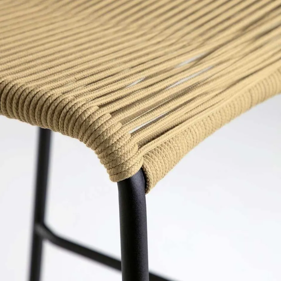 Wohnen Barstühle aus Kordel in Hellbraun - Jakarto (4er Set)